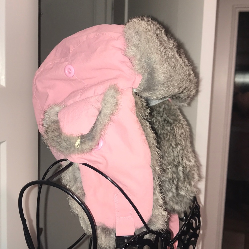Crowncap Fur Hat - Pink & Gray
